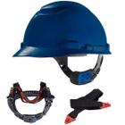 Capacete Segurança 3M H700 C/ Jugular Eletricista Engenheiro Azul Escuro