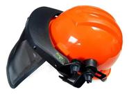 Capacete segurança para motosserrista completo laranja