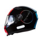 Capacete Shiro Integral Strada com Óculos Interno SH-600 Robotic Preto Vermelho e Azul