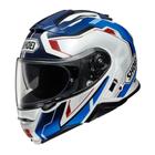 Capacete Shoei Neotec 2 Respect TC-1 Branco com detalhes em azul e vermelho