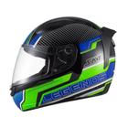 Capacete Sky Two Legends Preto Brilho Transf Verde 56