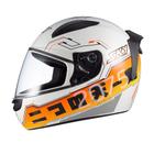 Capacete Sky Two Sorah Branco Brilho Transf Laranja 56 F016