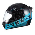 Capacete Sky Two Sorah Preto Fosco Transf Azul 56