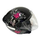 Capacete Spark Jet Borboleta 58 Preto Com Rosa EBF