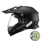 Capacete texx cross carcara  solido preto n60/g - maculino - feminino - cross - motocross - trilha - motociclista - motoqueiro