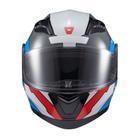 Capacete Texx Escamot Gladiator V3 Reisen Azul Verm Branc 56