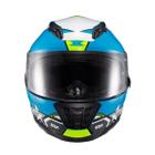 Capacete Texx Fechado Wing Superstar Azul Verd Branc 58