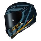 Capacete Tricomposto LS2 FF323 Arrow R Flames Azul e Dourado Brilhante