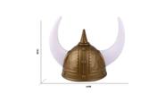 Capacete viking gladiador chifre longo dourado festas