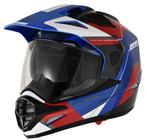 Capacete X11 Crossover Adventure Azul/Vermelho/Branco Brilho