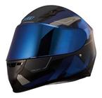 Capacete X11 Trust Pro Transit Azul Cinza + Viseira Azul