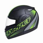 Capacete Zarref V5 Neon Preto Fosco / Verde Robocop TAM 56 - Taurus