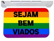 Capacho arco-íris sejam bem viados lgbt tapete 40x60