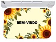 Capacho bem vindo girassóis flores tapete girassol 40x60