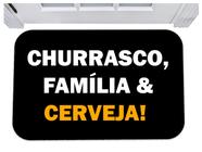 Capacho divertido churras família e cerveja tapete pra porta