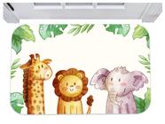 Capacho girafa leão elefante tapete infantil animais 40x60