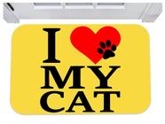 Capacho i love my cat eu amo meu gato tapete de porta 40x60