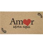 Capacho Para Entrada Vinil Amor Mora Aqui 40cmx75cm Kapazi