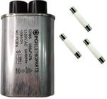 Capacitor Para Microondas 1,00uf 3 Terminais + 3 fusivel 20a