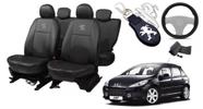 Capas de Luxo Exclusivas: Couro para Bancos Peugeot 307 2002-2012 + Capa de Volante + Chaveiro