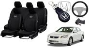 Capas Design Exclusivo Couro Bancos Honda Accord 2000-2012 + Volante + Chaveiro