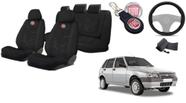 Capas Elegantes Uno 2000-2012 + Volante + Chaveiro - Conjunto