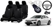 Capas Luxo Design Exclusivo Honda Civic 2020-2024 + Volante + Chaveiro