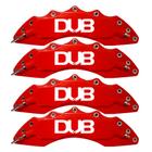 Capas para Pinça de freio Kit 4 Peças 24cm Vermelha Escrita Branca Esportiva Dub