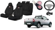 Capas Personalizadas Strada 1998-2004 + Capa Volante + Chaveiro - Kit