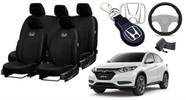 Capas Premium Couro Honda HR-V 2015-2024 + Volante + Chaveiro