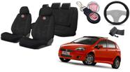 Capas Tecido Banco Punto 2007 a 2010 + Capa Volante + Chaveiro - Kit