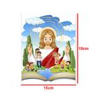 Capela Oratório Arabesco com Imagem Jesus Cristo 2 25x18x31 Mdf Madeira Imbuia