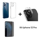 Capinha Capa Anti Impacto + Película Privacidade 3D De Vidro + Película Câmera Para Iphone 12PRO