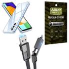 Capinha Para Galaxy M15 + Cabo Usb 4 Em 1 + Pelicula