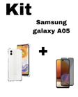 Capinha Transparente + Película Fosca Privacidade Samsung Galaxy A05