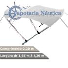 Capota Toldo Nautico 3 Arcos 2,2 m Comprimento Estrutura Reforçada P/ Lanchas, Barcos de Aluminio e Botes - CAPOTARIA NÁUTICA