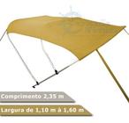 Capota Toldo Nautico 3 Arcos 2,35m Comprimento P/ Lanchas, Barcos de Aluminio e Botes