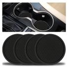 Car Cup Coaster SINGARO, antiderrapante, universal, 4 peças de silicone preto