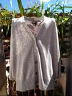 Cardigan 100%Cashmere Tamanho XL Cor Cinza Mescla