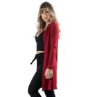 Cardigan Canelado WLS Modas Manga Longa Inverno Moda Casual