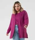 Cardigan Feminino Básico Plus Size