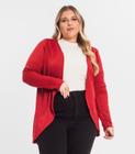 Cardigan Feminino Plus Alongado Infinita Cor Vermelho