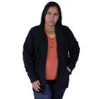 Cardigan Feminino Plus Size Pelo Soft Com Elastano Cereja Rosa 01.05.85336