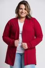 Cardigan Feminino Plus Size Ribana Larga - Serena