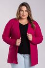 Cardigan Feminino Plus Size Ribana Larga - Serena