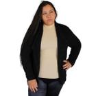 Cardigan Feminino Plus Size Tricot Aveludado Cereja Rosa 01.05.85338