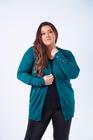 Cardigan Plus Size Em Tricô Com Detalhe De Botão Na Manga