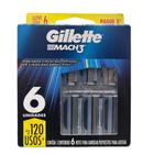 Carga de Aparelho para Barbear Gillette Mach3 6 Unidades