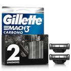 Carga Gillete Mach3 Carbono c/ 2 Unidades