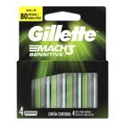 Carga Gillette Mach 3 Sensitive Com 4 Unidades